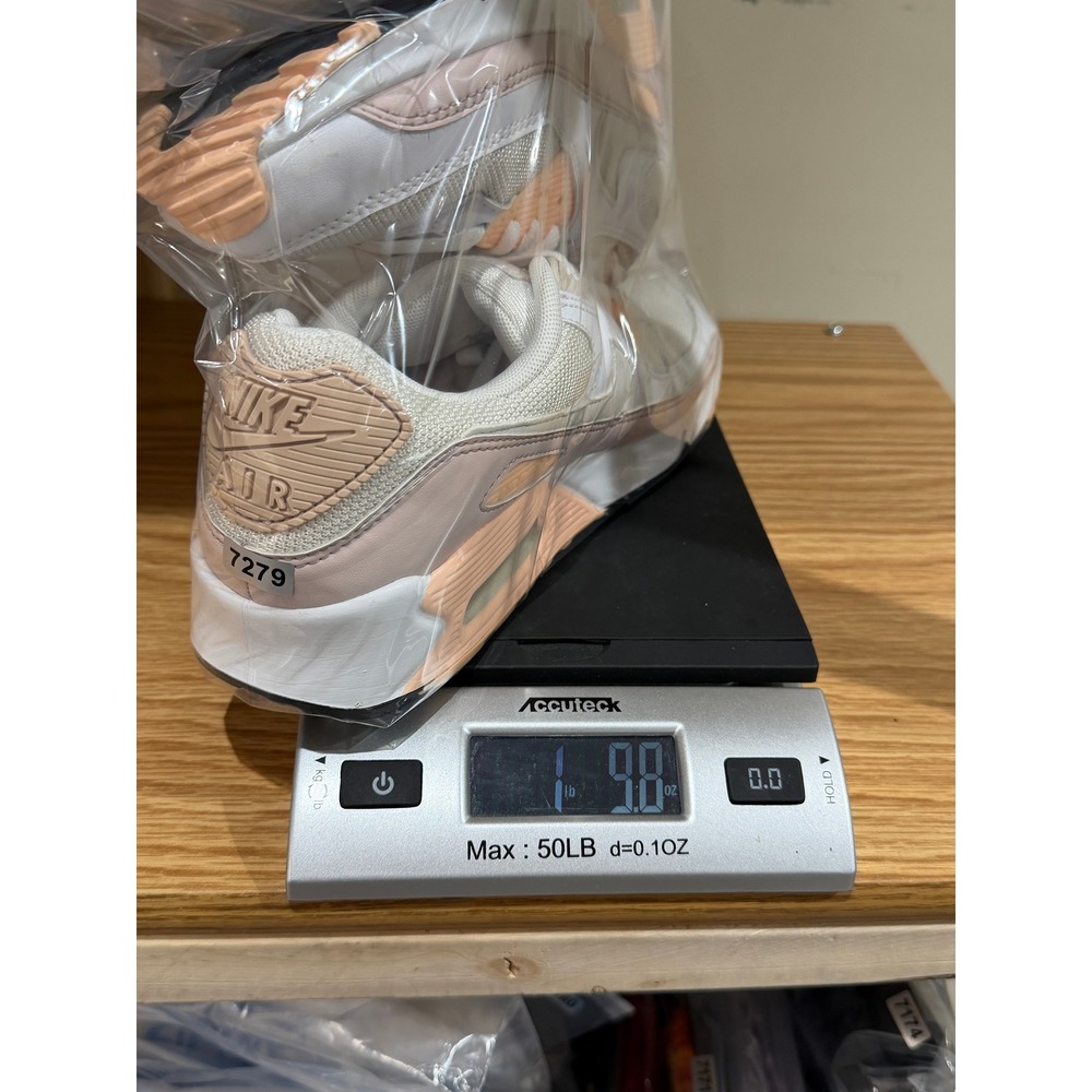 Nike Women’s Air Max 90 Sneakers in White and Peach - Picture 9 of 9